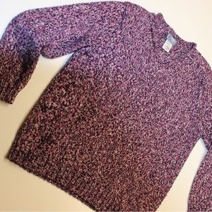 Classic elements large purple V neck sweater